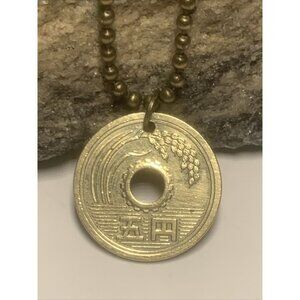 Japan 5 Yen Luck Coin Pendant Coin Pendant Unisex Necklace. Great Gift 🎁 A1